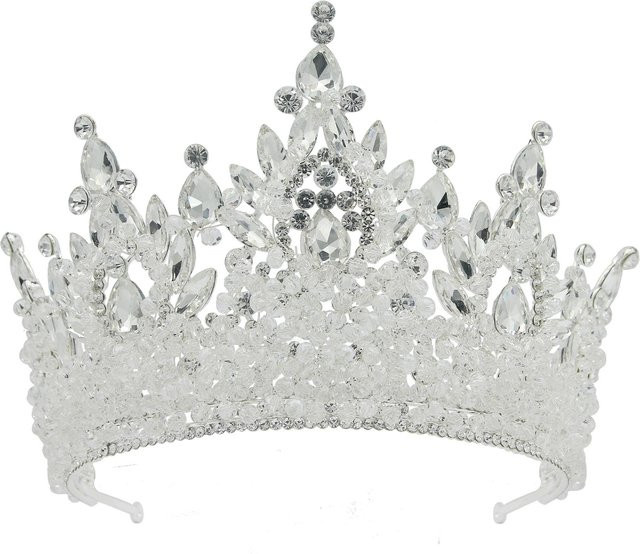 Wucifang Jewelry Hochzeitskrone, Messing, Zirkonia, Kristall, Damen - Bild 1