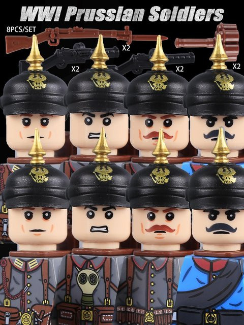 BRICKPANDA Deutsche Preußische Soldaten Figuren Bausteine, gelb, ab 6 Jahren - Bild 1