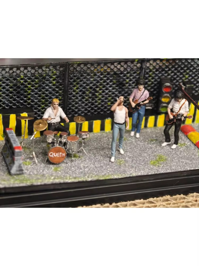 JIAOU DOLL Band Schlagzeuger Sänger Gitarristen Puppe Statue, Einzelfigur - Bild 3