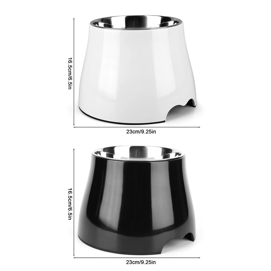 Alloet Edelstahl Futter- und Wassernapf mit rutschfester Gummibasis in Silber oder Schwarz, B/T/H: 16,5 x 23,0 cm - Bild 6