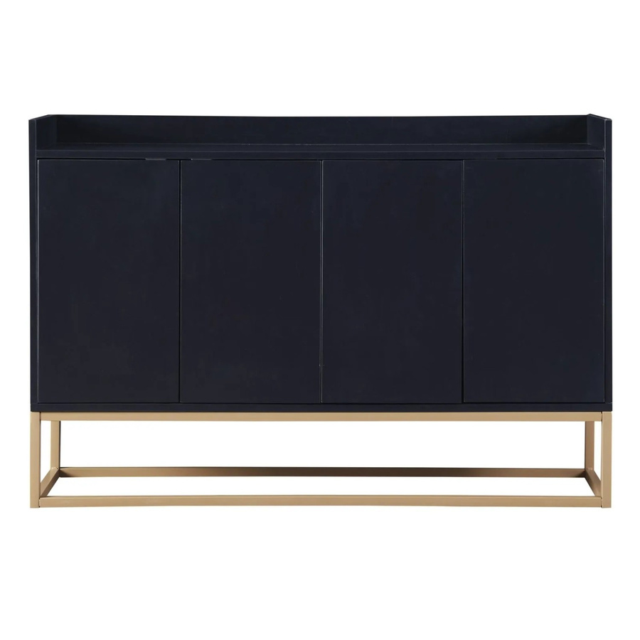 PXloue Buffetschrank Sideboard mit 4 Türen in Schwarz Matt für Esszimmer, Wohnzimmer und Küche - Bild 2