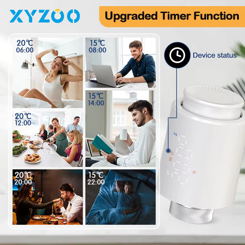 Tuya Smart Heizkörper-Thermostatventil mit ZigBee oder WLAN, Thermostatischer Heizkörperregler in Weiß, kompatibel mit Alexa und Google Home - Bild 2