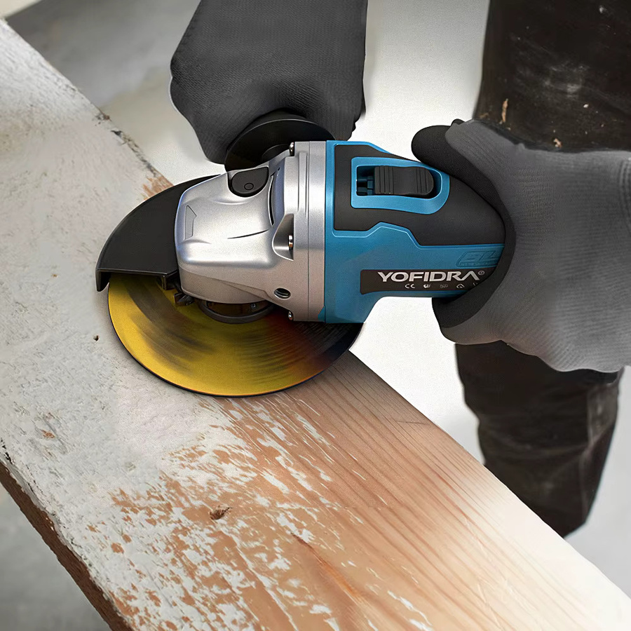 YOFIDRA Bürstenloser Winkelschleifer 125mm Blau, kabelloser elektrischer Winkelschleifer kompatibel mit Makita 21V Akku - Bild 5