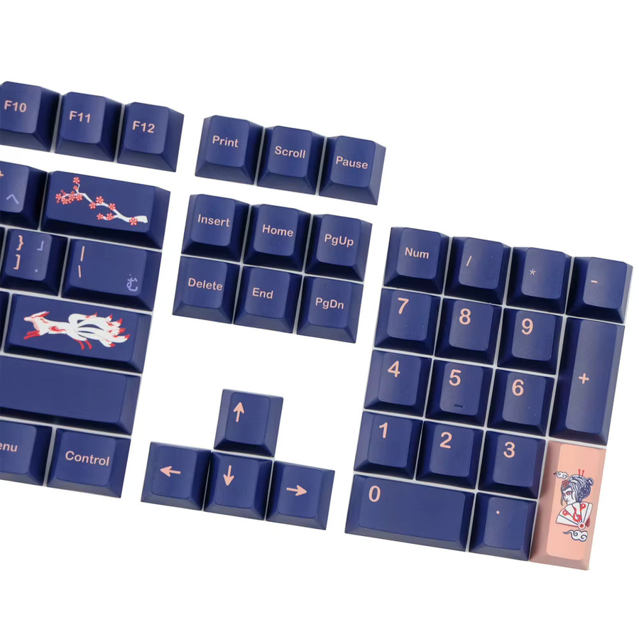 DYE FETISH GMK Kitsune Keycap Clone Set Japanisches Design, PBT Material, Cherry Profile, 142 Tasten für MX Switches mechanische Tastaturen - Bild 4