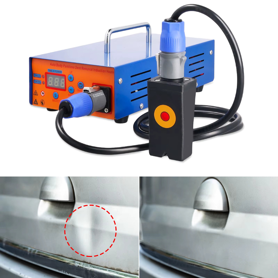 Podofo PDR Elektromagnetischer Induktionsheizer 1000W mit Digitalanzeige und Aufbewahrungskoffer zur lackschadenfreien Dellenreparatur für dein Auto - Bild 3