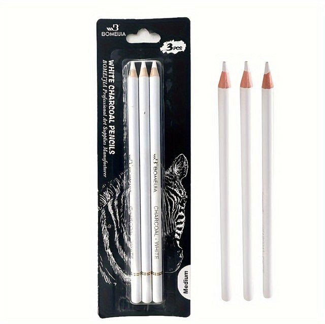 3/6-teiliges weißes Kohlestift-Set von Yutiars für Künstler zum Skizzieren und Mischen - Bild 1