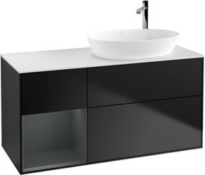 V&B Waschtischunterschrank Finion mit Wandbeleuchtung, Farbe Weiß lackiert, Breite: 120 cm, Tiefe: 50,1 cm, Höhe: 50,1 cm - Bild 1