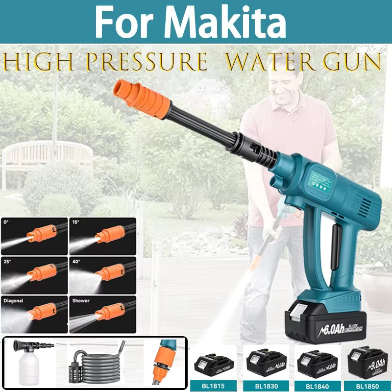 Powtree Hochdruck-Wasserpistole für Makita 18V Akku, kabelloser Hochdruckreiniger für Auto- und Hausreinigung - Bild 4