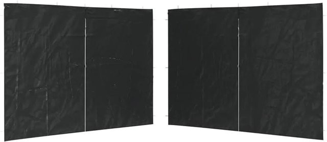 vidaXL Partyzelt-Seitenwände 2 Stück mit Reißverschluss aus Polyester in Anthrazit, B/H: 300 x 195 cm - Bild 1