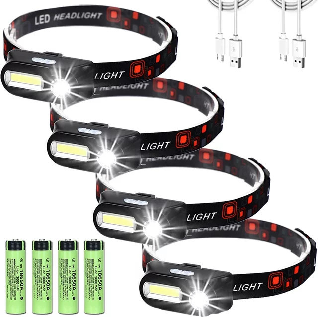 XIWANGFIRE LED COB Außen-Scheinwerfer mit USB-Ladefunktion, Multifunktions-Taschenlampe für Outdoor und Angeln, Schwarz - Bild 1
