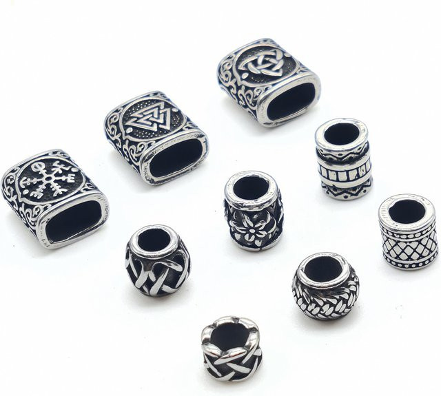 LENGIE Wikinger Perlen Edelstahl, 4x8mm, Unisex - Bild 1