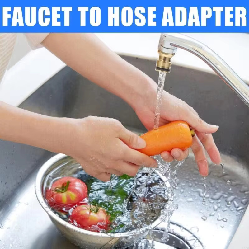 YOCITY Universeller Küchenhahn-Adapter aus Messing in Gold für Wasserhahn-Verbindungen und Gartenbewässerung - Bild 2