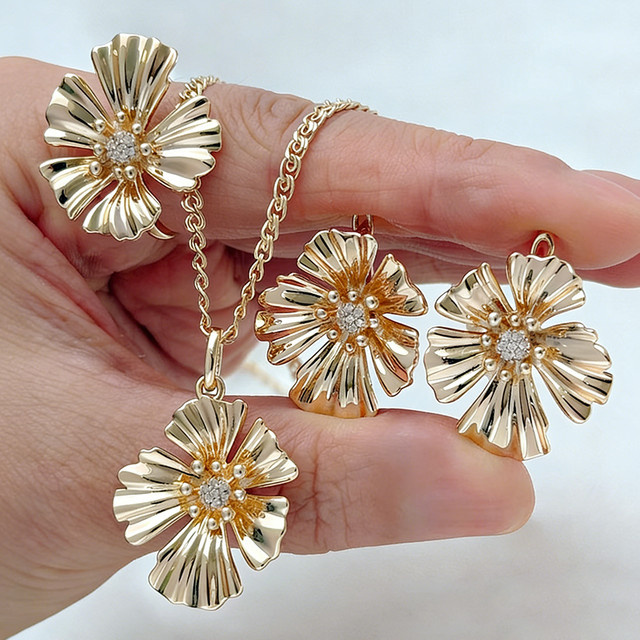 Kinel Schmuckset, 585 Roségold, Bicolor, Zirkonia, Damen - Bild 1