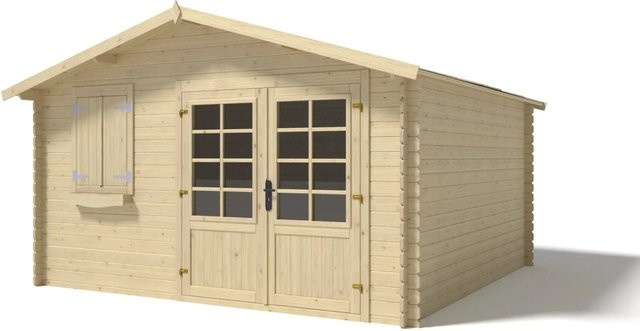 Altanka Gartenhaus Gerätehaus aus Holz mit 16 m2 Grundfläche, B x T: 4 x 4 m, Wandstärke: 28 mm, Modell DOM130 - Bild 1