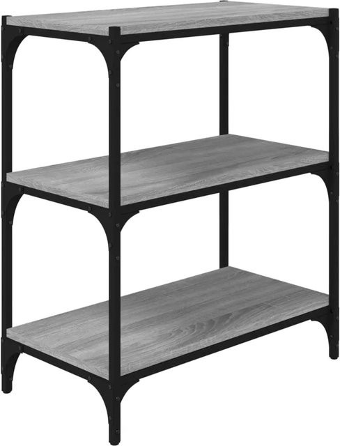 vidaXL Bücherregal in Grau im Industrie-Stil aus Holzwerkstoff und Stahl, B/T/H: 60 x 33 x 70,5 cm - Bild 1
