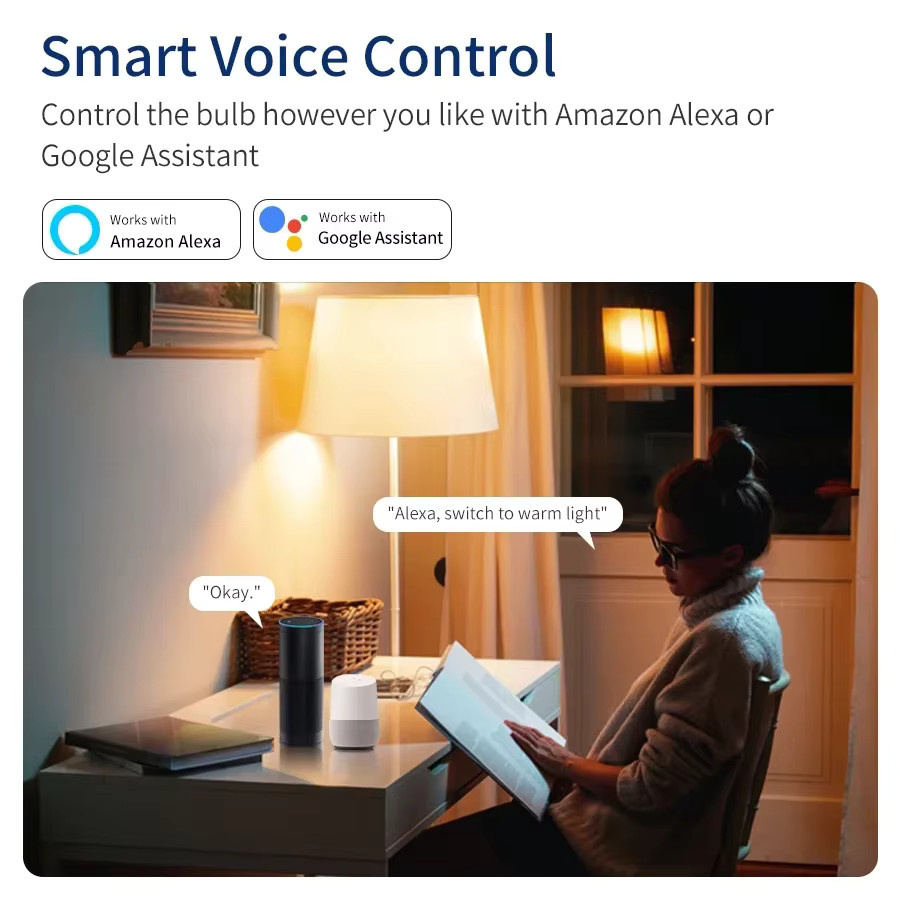 Tuya WiFi Smart LED Lampe E27 RGB Multicolour mit App- und Sprachsteuerung für Alexa und Google Assistant - Bild 2