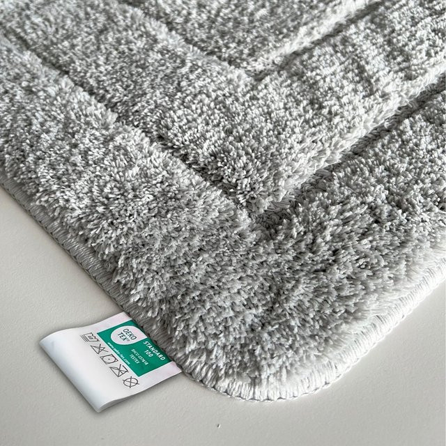 Karat homeliving Badematte Atlantis Silbergrau rechteckig mit rutschhemmender Rückseite - Bild 1