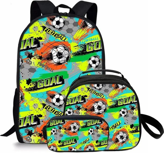 BAOERYE Dreiteiliges Rucksack-Set für Kinder mit 2D Cartoon-Design in Multicolour - Bild 1