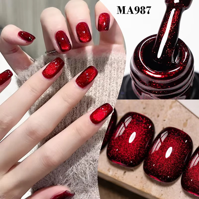 MEET ACROSS Gel Nagellack Set, 7 Stück, Glänzend, Semi Permanent - Bild 5