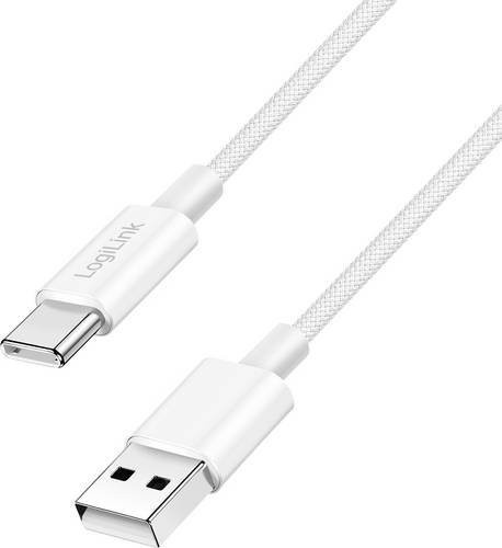 LogiLink USB-C auf USB-A Kabel USB 2.0 in Weiß, Länge: 0,5 m - Bild 1