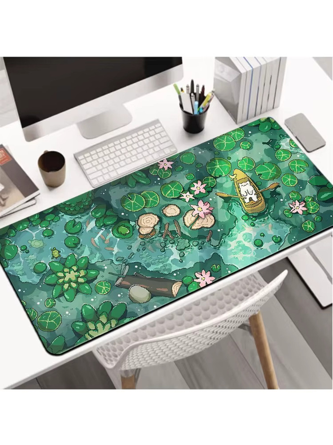 Potdemiel Snooze Pond Gaming-Mauspad in Grün, großes erweitertes Mauspad und rutschfeste Schreibtischunterlage - Bild 2