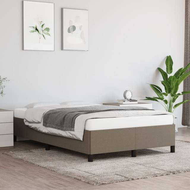 vidaXL Bettgestell gepolstert in Taupe, B/T/H: 120 x 200 x 35 cm - Bild 3