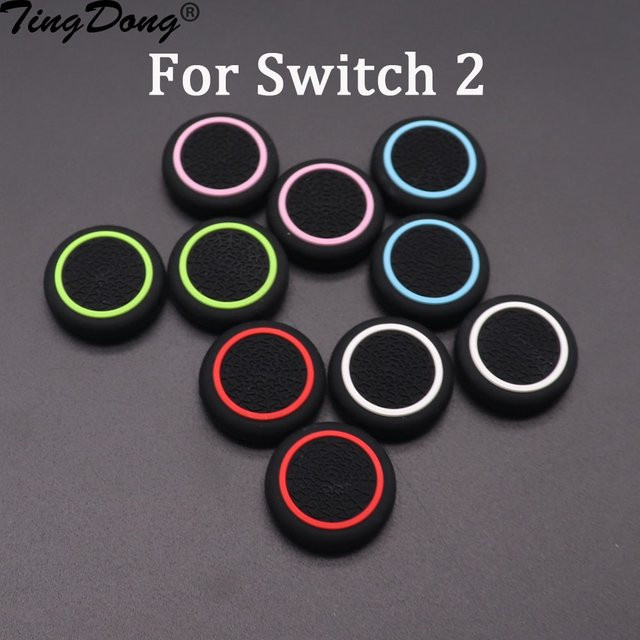 TingDong Silikon-Joystick-Kappen für Nintendo Switch 2, Thumbstick-Griffe als Zubehör, 2/10 Stück - Bild 1