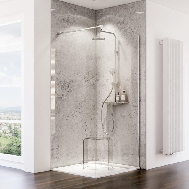 Schulte ExpressPlus DecoDesign Duschrückwand Hochglanz Stein Grau-Hell B: 100 cm, H: 255 cm - Bild 1