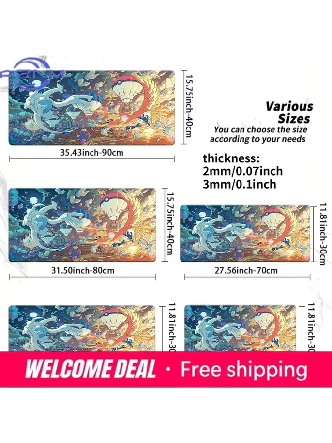 Potdemiel Gaming-Mauspad Lugia & Ho-Oh Fantasy Scene Schreibtischunterlage, multicolour - Bild 7