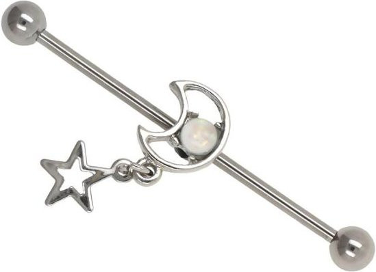 JHJT Industrial Barbell Piercing, Edelstahl, Weiß, Damen - Bild 1