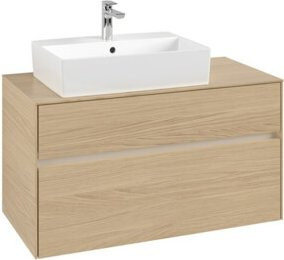 V&B Waschtischunterschrank Collaro mit LED-Beleuchtung, B/H/T: 100 x 54,8 x 50 cm, Farbe Nord Oak - Bild 1