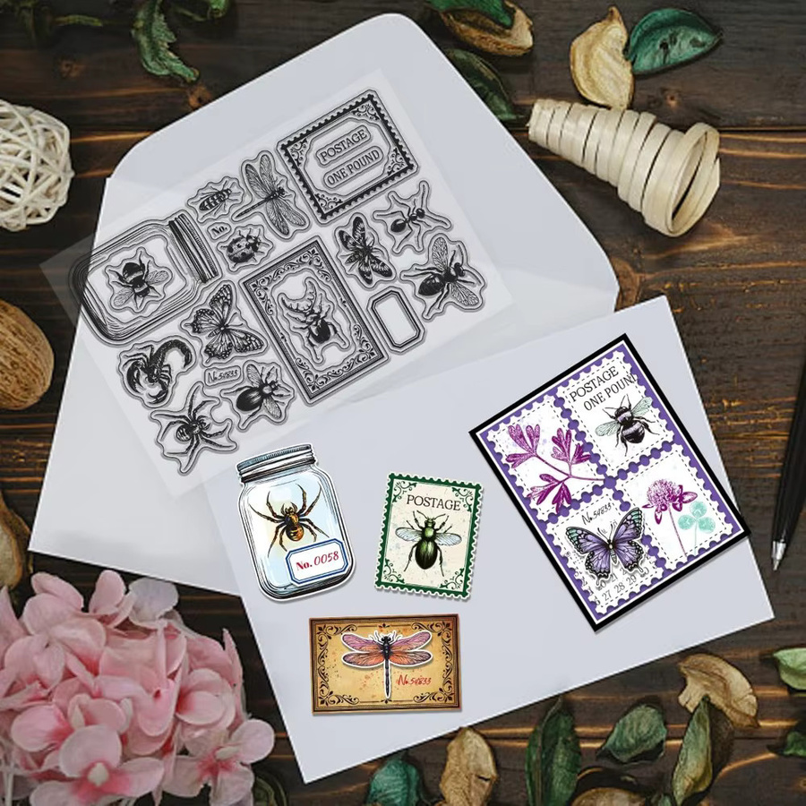 Transparenter Insekten Stempel aus Kunststoff für DIY Scrapbooking und Fotoalben - Bild 3