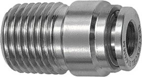 Riegler Gerade Steckverschraubung rund R 1/4 mit Schlauch Ø 4 mm aus Edelstahl in Silber - Bild 1