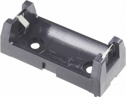 Keystone Electronics Batteriehalter 1x 2/3AA Durchsteckmontage THT, Schwarz, L x B x H: 43 x 18 x 15 mm - Bild 1