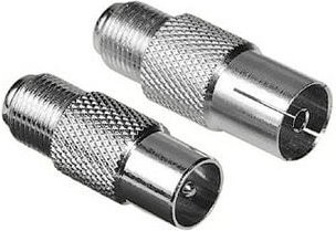 Hama SAT-Adapter-Set F-Kupplung in Silber mit Koax-Stecker, F-Kupplung und Koax-Kupplung - Bild 1