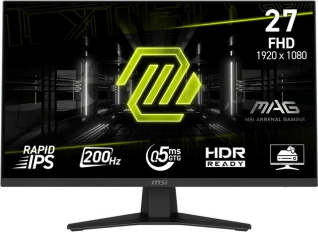 MSI MAG 274FDE Gaming-Monitor Schwarz FullHD Rapid-IPS 200Hz Adaptive-Sync HDR Ready - Bild 1