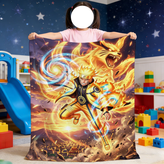 Gemütliche Naruto Anime Decke für Kinder in Multicolour - Bild 1