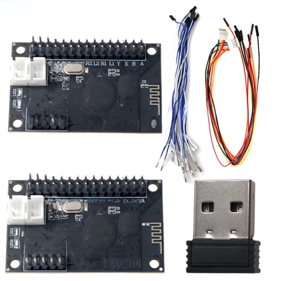 YingLucky Wireless Bluetooth Arcade USB Encoder für 2 Spieler, Zero Delay PCB für PC, PS3 und PS2, Schwarz - Bild 1