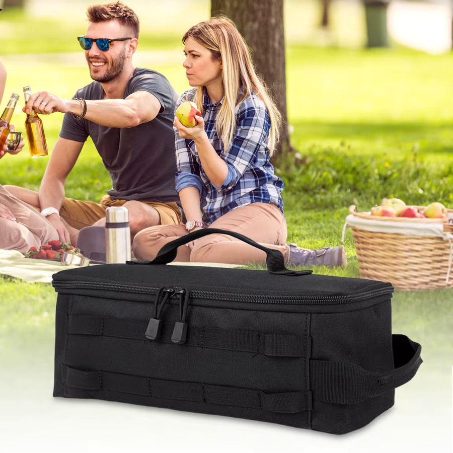 Shunmaii Outdoor-Camping-Organizer-Tasche für Besteck und Kochgeschirr in Beige - Bild 2