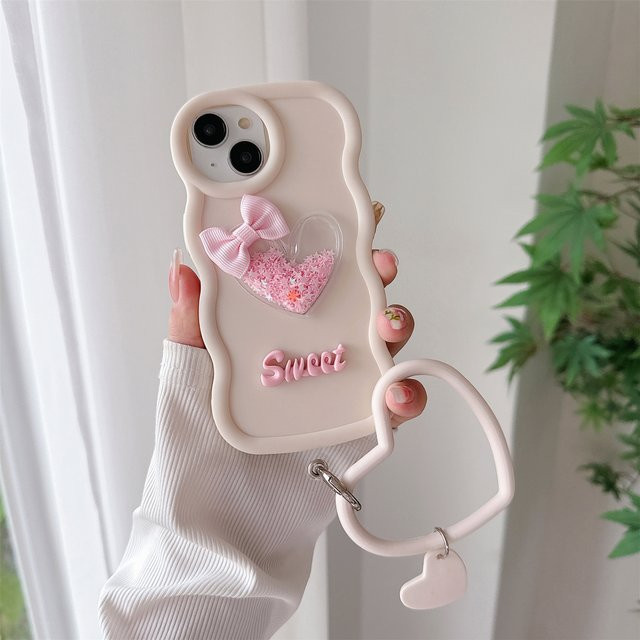 Silikon Handyhülle mit 3D Herz und Wellen-Design für Samsung Galaxy S24 Ultra S23 S22 S21 S20 M14 M54 M34 M55 M15 in Lila - Bild 1