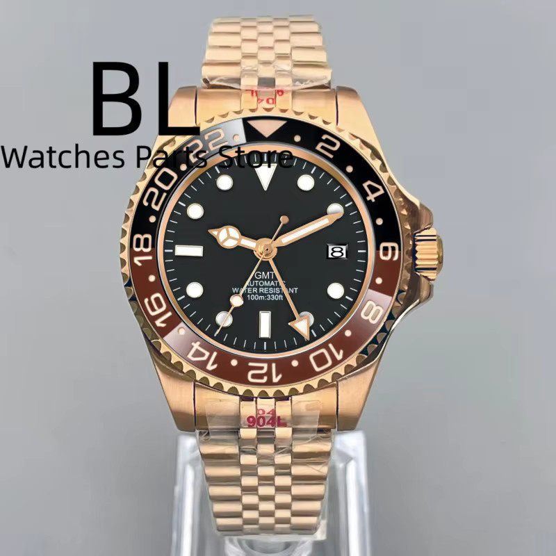 BLIGER Armbanduhr, Mechanisch, Edelstahl, 43 mm, Herren, Schwarz Braun - Bild 2
