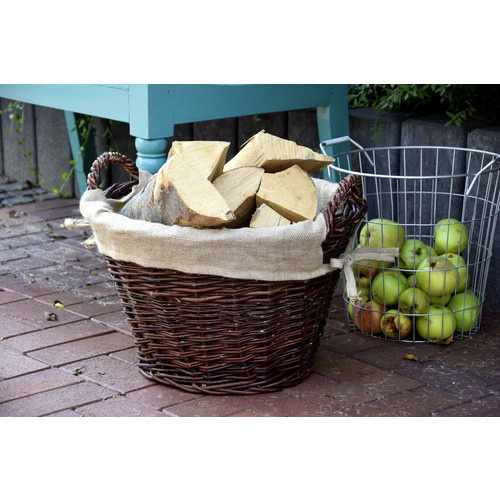 DOBAR Kaminholzkorb aus Weide und Jute in Braun, Durchmesser: 50 cm, Höhe: 40 cm - Bild 3