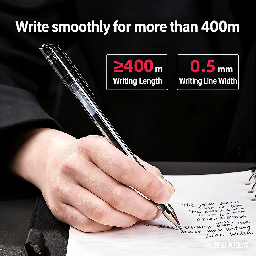 Deli 6600ES Gelstift mit 0,5 mm Kugelspitze und schwarzer Kohlenstofftinte - Bild 5
