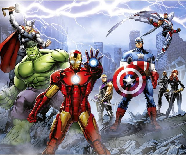 Komar Vlies Fototapete Marvel Avengers Ultimate Warriors Bunt - Bild 1