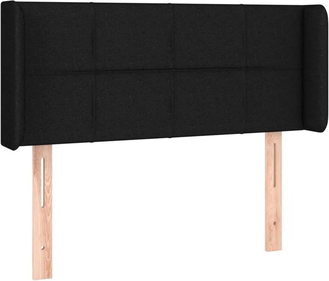 vidaXL LED Kopfteil Schwarz mit USB-Ladeport und integrierter Beleuchtung, Stoff, B: 93 cm, T: 16 cm, H: 78-88 cm - Bild 1