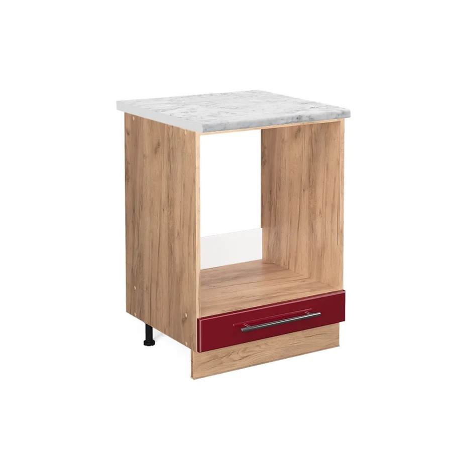 Vicco Herdumbauschrank Fame-Line Bordeaux Hochglanz in Eiche und Goldkraft, Wandmontage, B/T/H: 60 x 60 x 82 cm - Bild 2