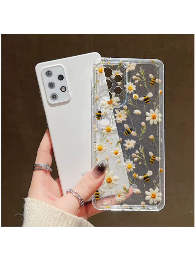 Transparente Silikon Handyhülle mit Bienenblumen-Design für Samsung Galaxy S25 Ultra S24 Ultra S25 S24 S23 FE S22 S21 Plus S20 FE - Bild 6