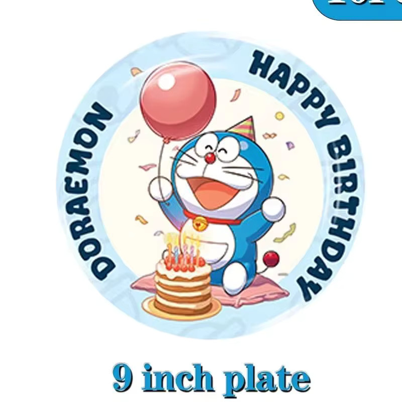 Doraemon Geburtstagsparty-Dekorationsset mit Teller, Luftballons, Tortendekoration und Banner für Kinder und Babypartys - Bild 2