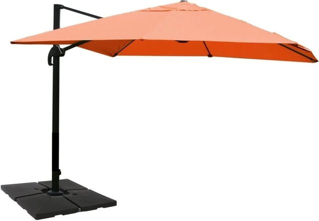 Gastronomie-Ampelschirm MCW A96 in Terracotta mit Ständer, Material: Aluminium und Polyester - Bild 2