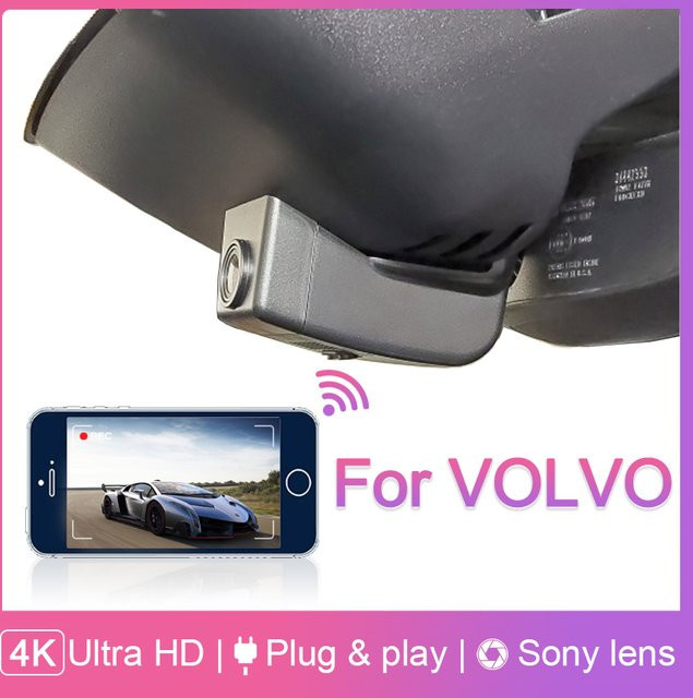 CARBAOHUI 4K UHD Dash Cam mit Wifi für Volvo XC90 XC60 XC40 S90 V90 S60 V60 C40 und Polestar 2 EX30, Auto DVR Kamera in Schwarz - Bild 1